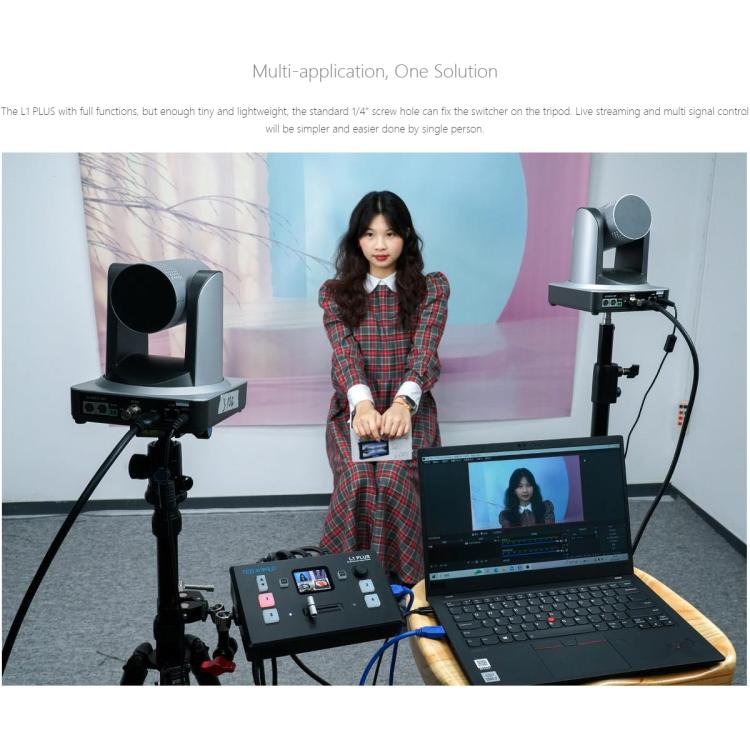 FEELWORLD L1 PLUS Multi-camera Video Mixer Switcher Touch Screen PTZ Control USB3.0 Fast Streaming Switcher