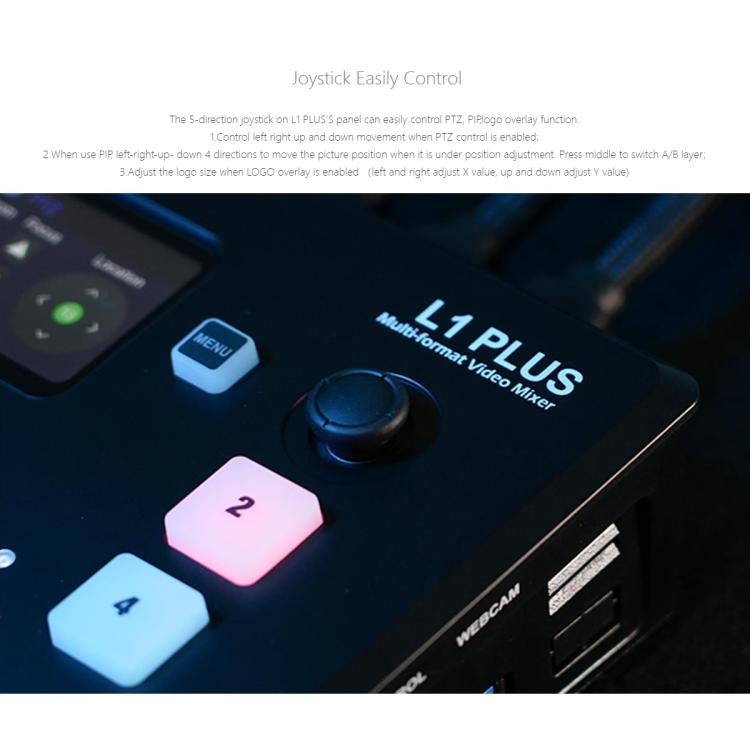 FEELWORLD L1 PLUS Multi-camera Video Mixer Switcher Touch Screen PTZ Control USB3.0 Fast Streaming Switcher