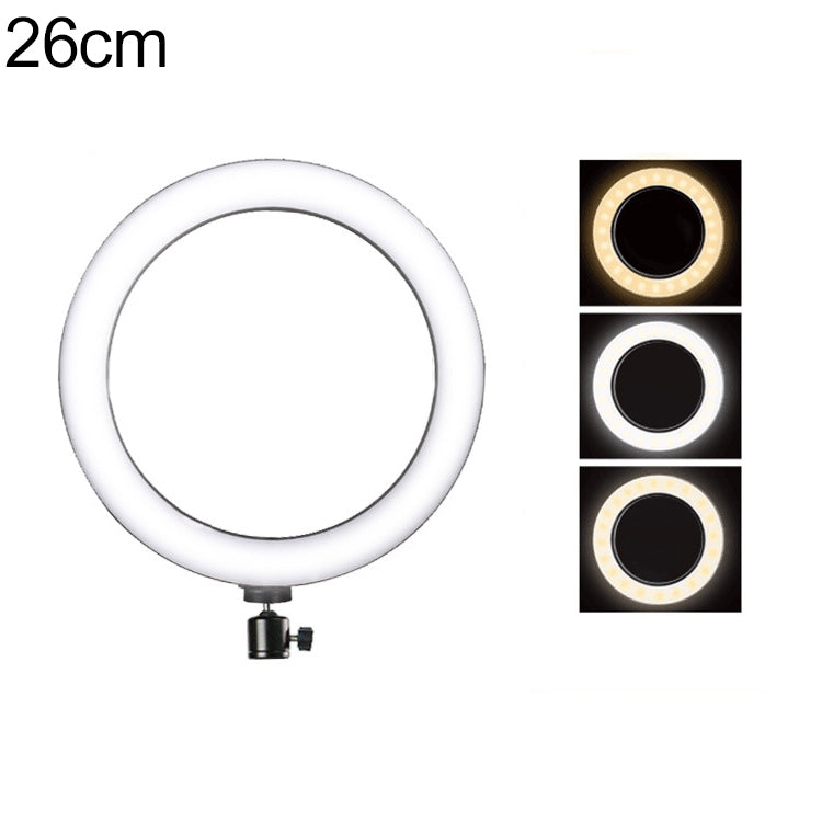 Live Broadcast Self-timer Dimming Ring LED Beauty Selfie Light with Tripod Ball Head, Selfie Light Diameter: 26cm