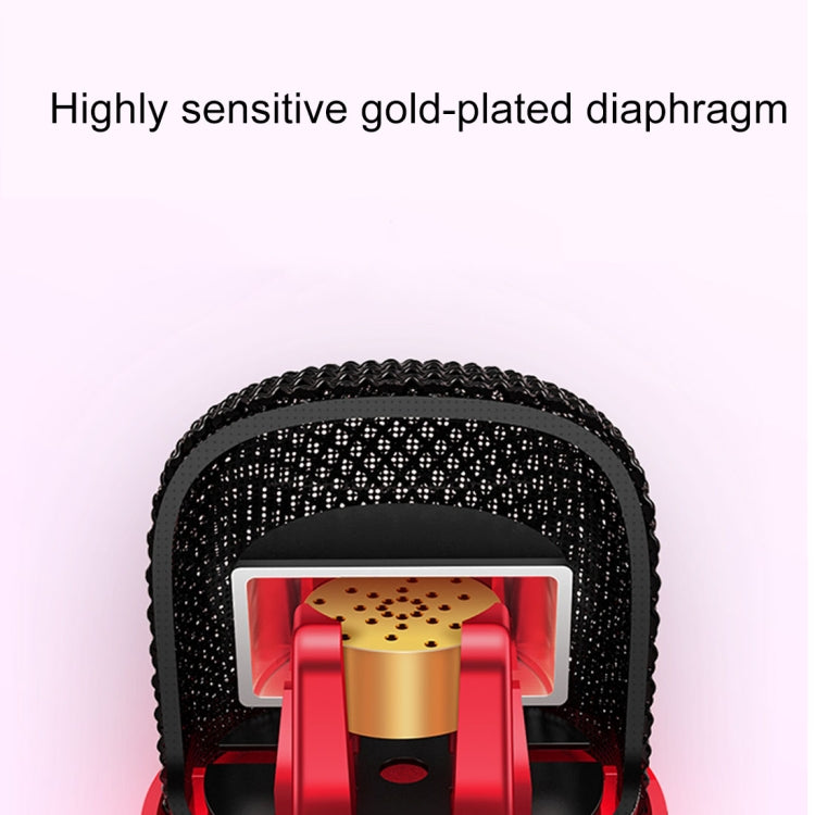 JR-K1 Live Broadcast Capacitive High Sensitive Wired Microphone with Interesting Accents, Compatible with PC / Mac for Live Broadcast Show, KTV, etc.
