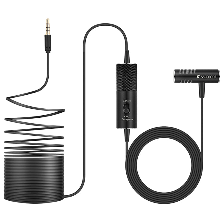 Yanmai R933S Professional Clip-On 3.5mm Plug Lavalier Omni-directional Broadcast Condenser Microphone, For Live Broadcast, Show, KTV, etc