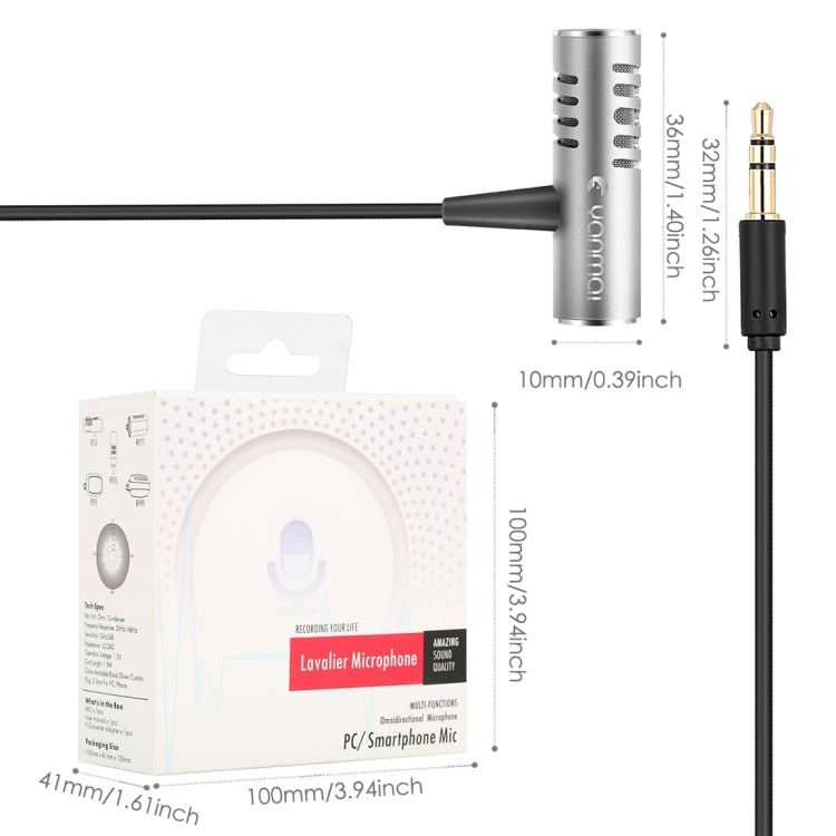 Yanmai R933 Professional Clip-on Lapel Mic Lavalier Omni-directional Double Condenser Microphone