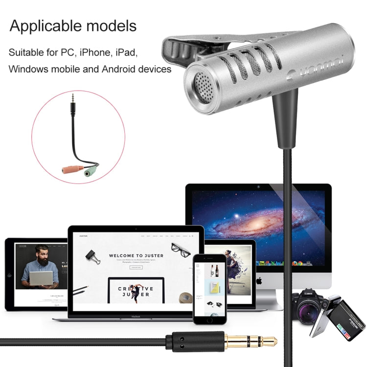 Yanmai R933 Professional Clip-on Lapel Mic Lavalier Omni-directional Double Condenser Microphone