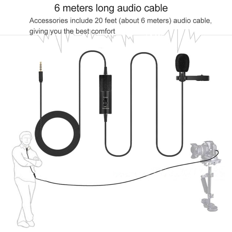 Yanmai R955S Professional Clip-on Lapel Mic Lavalier Omni-directional Condenser Microphone, For Live Broadcast, Show, KTV, etc