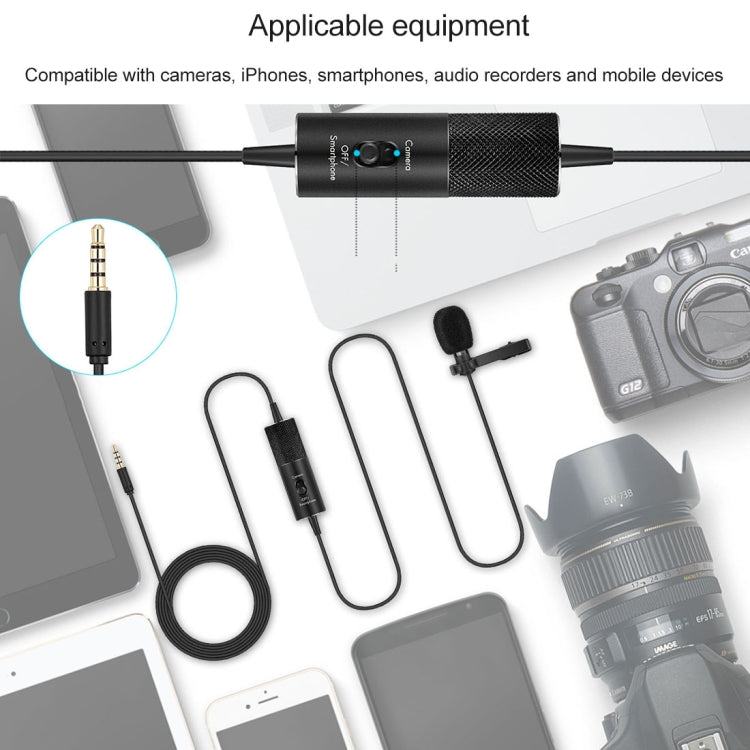 Yanmai R955S Professional Clip-on Lapel Mic Lavalier Omni-directional Condenser Microphone, For Live Broadcast, Show, KTV, etc