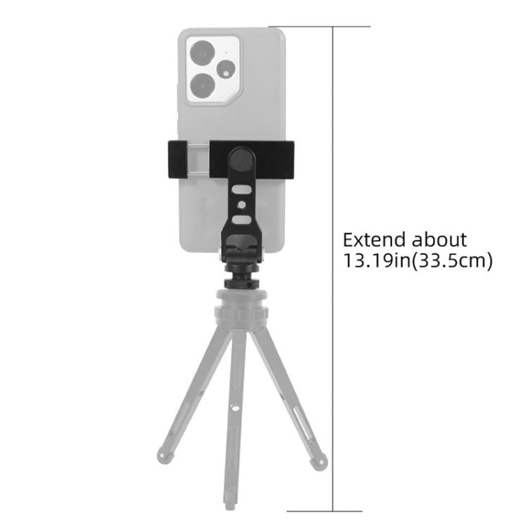 BEXIN PH-01 Desktop Live Broadcast Bracket 360 Phone Clamp Dual Cold Shoes Mount  - Black