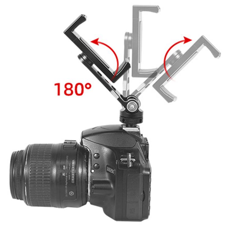 BEXIN PH-01 Desktop Live Broadcast Bracket 360 Phone Clamp Dual Cold Shoes Mount  - Black
