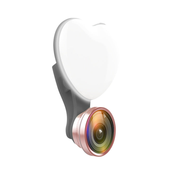 RK47 Portable Tri-color Adjustable Brightness Heart-shaped Fill Light