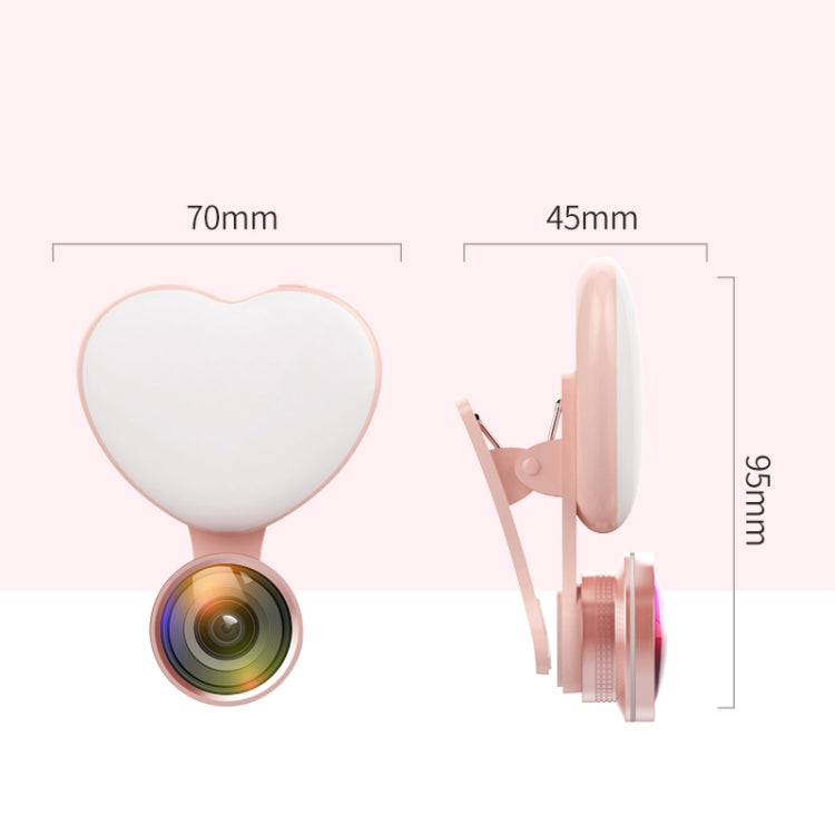 RK47 Portable Tri-color Adjustable Brightness Heart-shaped Fill Light
