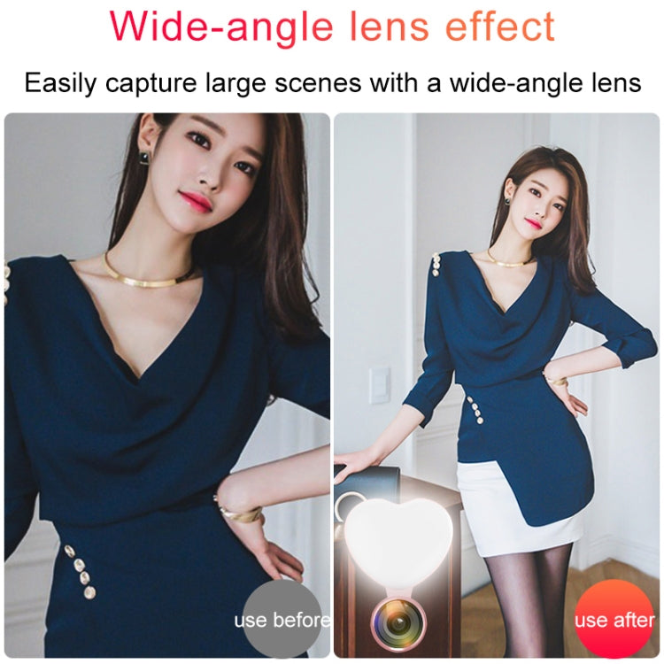 RK47 Portable Tri-color Adjustable Brightness Heart-shaped Fill Light