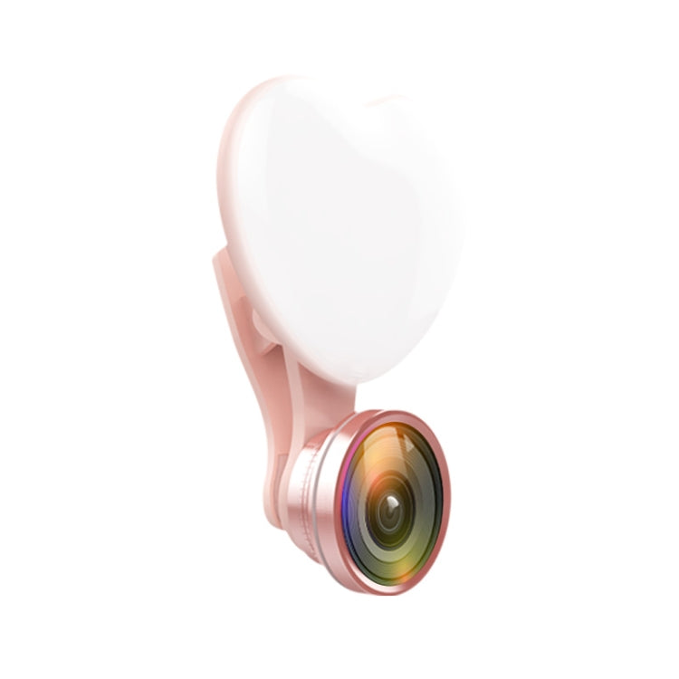 RK47 Portable Tri-color Adjustable Brightness Heart-shaped Fill Light