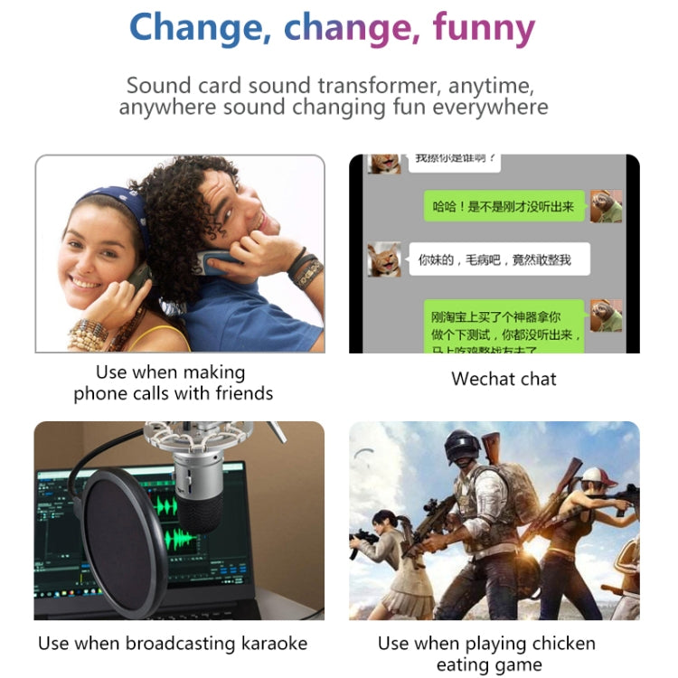 RK-C19 Live Broadcast Audio Headset Microphone Webcast Entertainment Streamer Sound Card for Phone, Computer PC