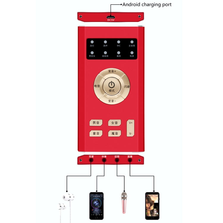 RK-C19 Live Broadcast Audio Headset Microphone Webcast Entertainment Streamer Sound Card for Phone, Computer PC