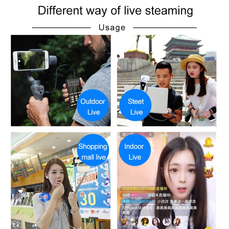 RK-C20 Bluetooth Live Broadcast Audio Headset Microphone Webcast Entertainment Streamer Sound Card for Phone, Computer PC (Red)