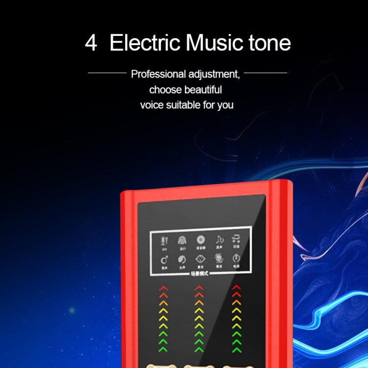 RK-C20 Bluetooth Live Broadcast Audio Headset Microphone Webcast Entertainment Streamer Sound Card for Phone, Computer PC (Red)