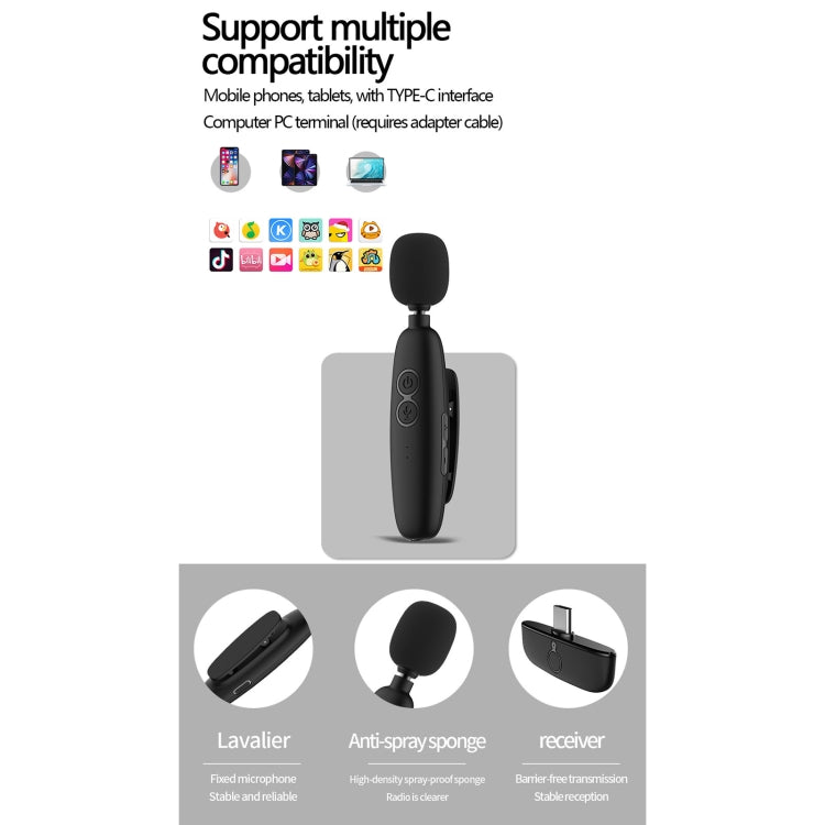 B56 Lavalier Design Bluetooth 5.0 Wireless Microphone