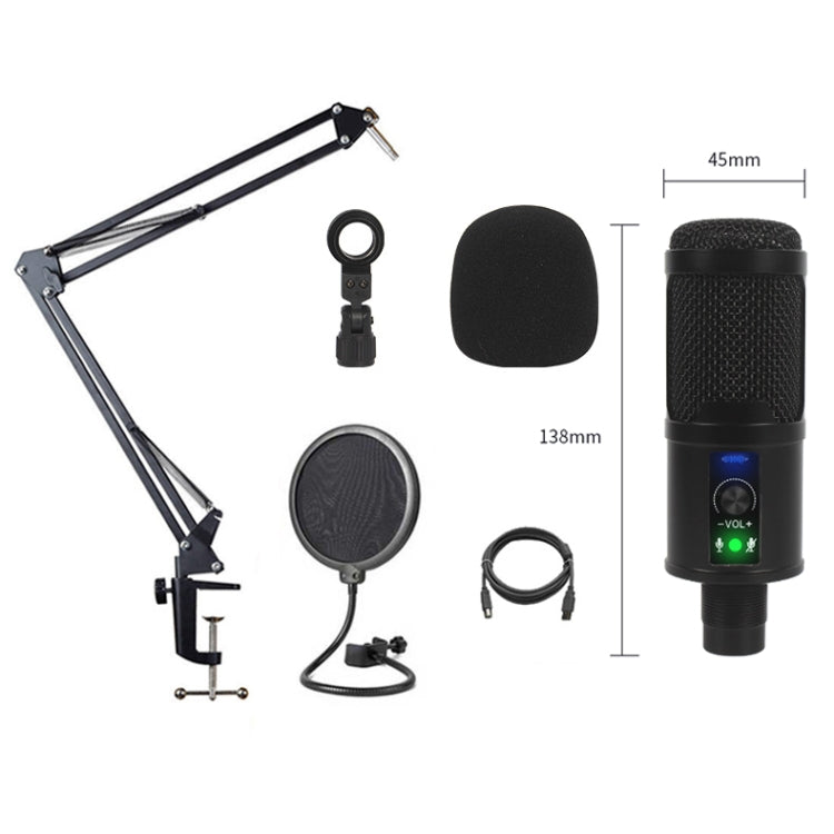 BM-65 Heart-shaped Pointing USB Condenser Microphone Cantilever Bracket Set