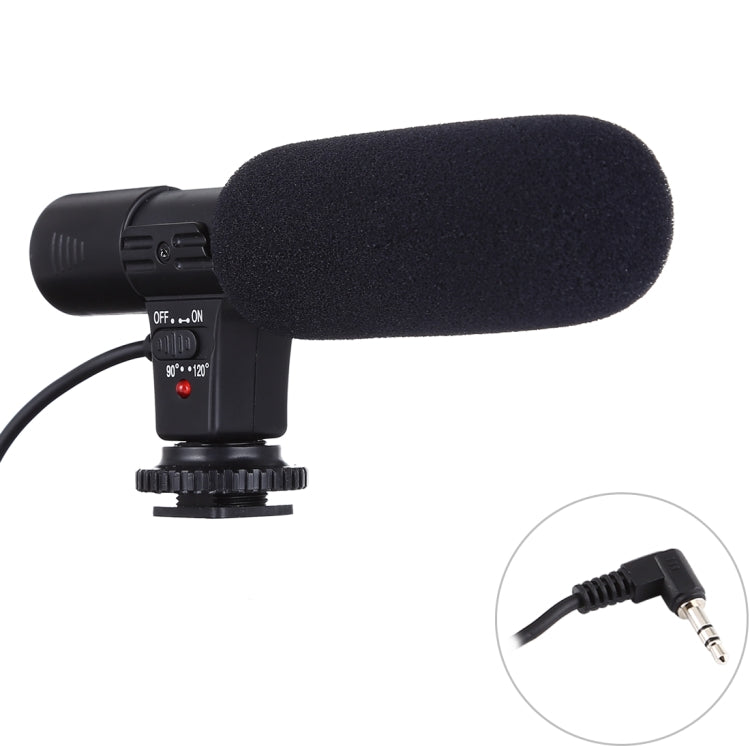 MIC-01-00L 30-18000Hz Rate Sound Clear Stereo Microphone for DSLR / Video Camera / DV / Computer / Projector / Recorder, Cable Length: 28cm