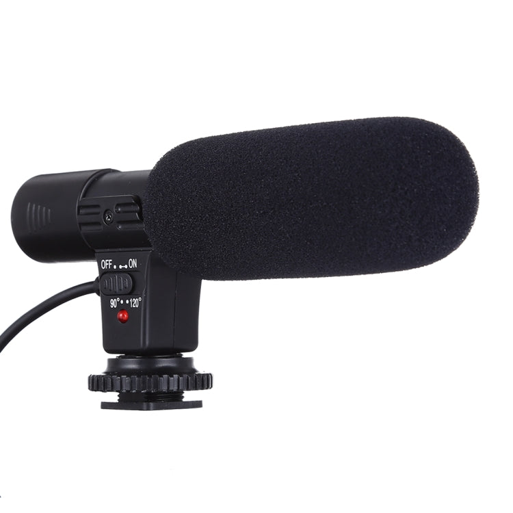 MIC-01-00L 30-18000Hz Rate Sound Clear Stereo Microphone for DSLR / Video Camera / DV / Computer / Projector / Recorder, Cable Length: 28cm