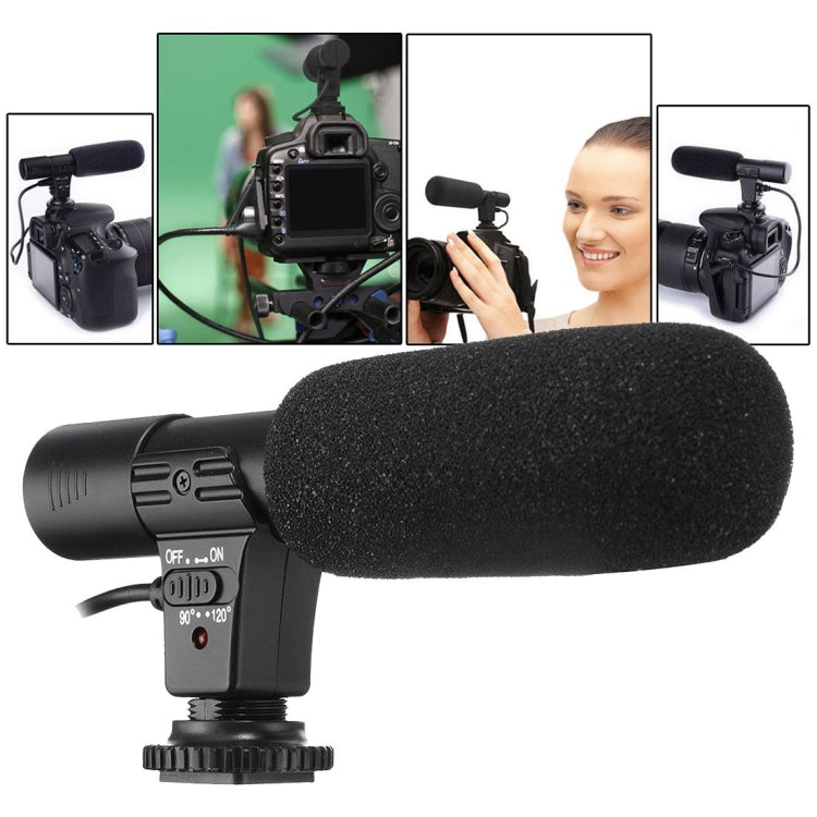 MIC-01-00L 30-18000Hz Rate Sound Clear Stereo Microphone for DSLR / Video Camera / DV / Computer / Projector / Recorder, Cable Length: 28cm