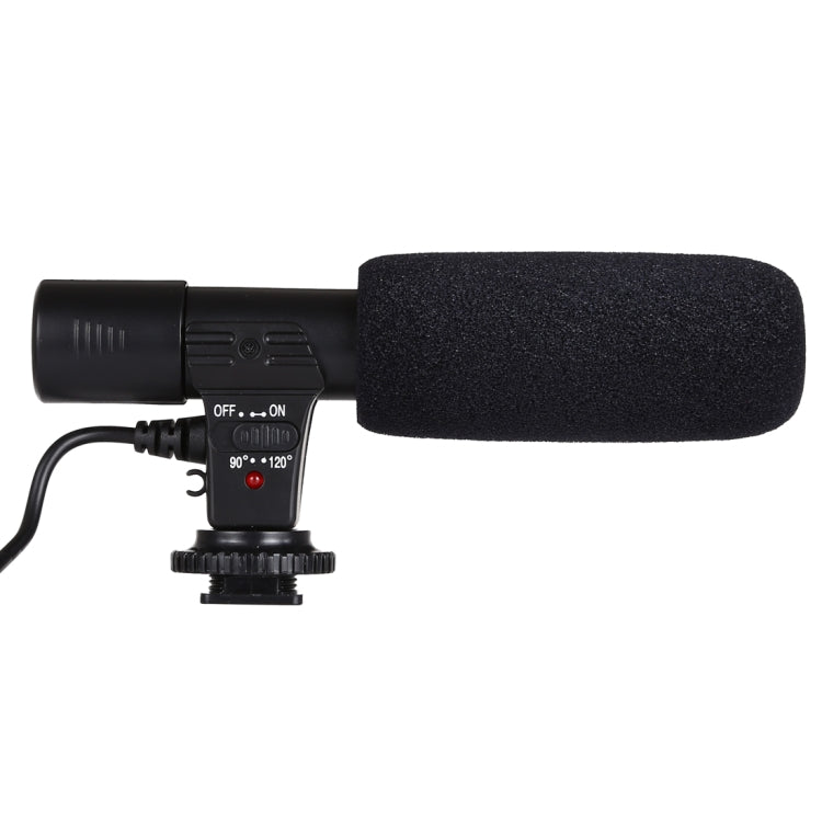 MIC-01-00L 30-18000Hz Rate Sound Clear Stereo Microphone for DSLR / Video Camera / DV / Computer / Projector / Recorder, Cable Length: 28cm