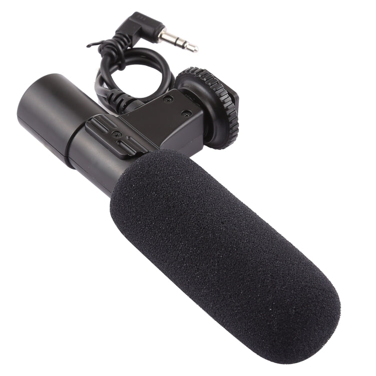 MIC-01-00L 30-18000Hz Rate Sound Clear Stereo Microphone for DSLR / Video Camera / DV / Computer / Projector / Recorder, Cable Length: 28cm