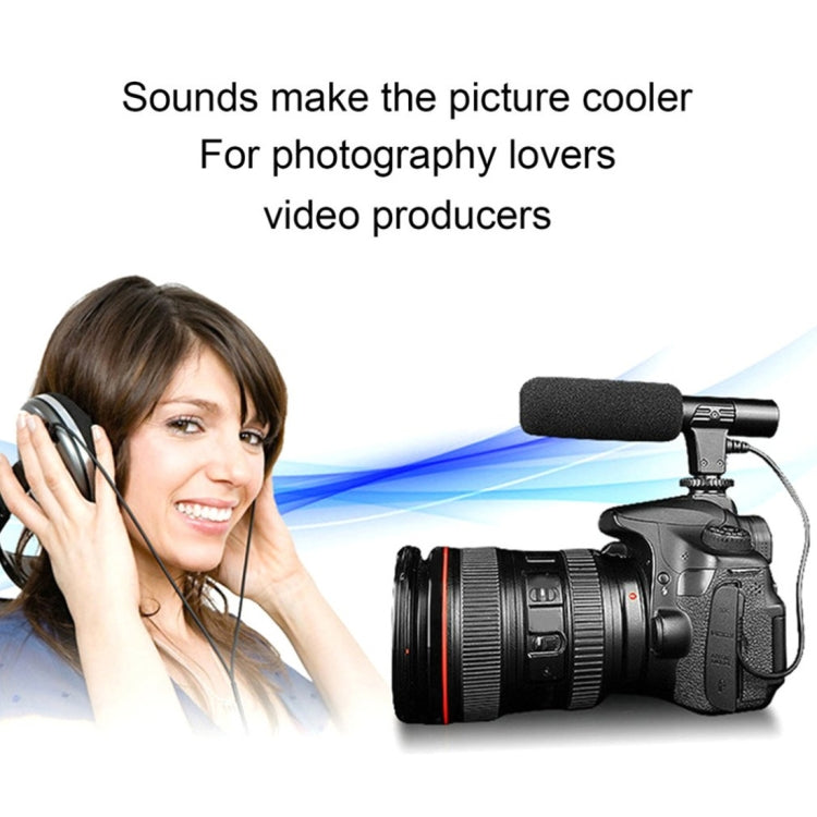 MIC-03 30-18000Hz Rate Sound Clear Stereo Microphone for DSLR / Video Camera / DV / Computer / Projector / Recorder, Cable Length: 28cm