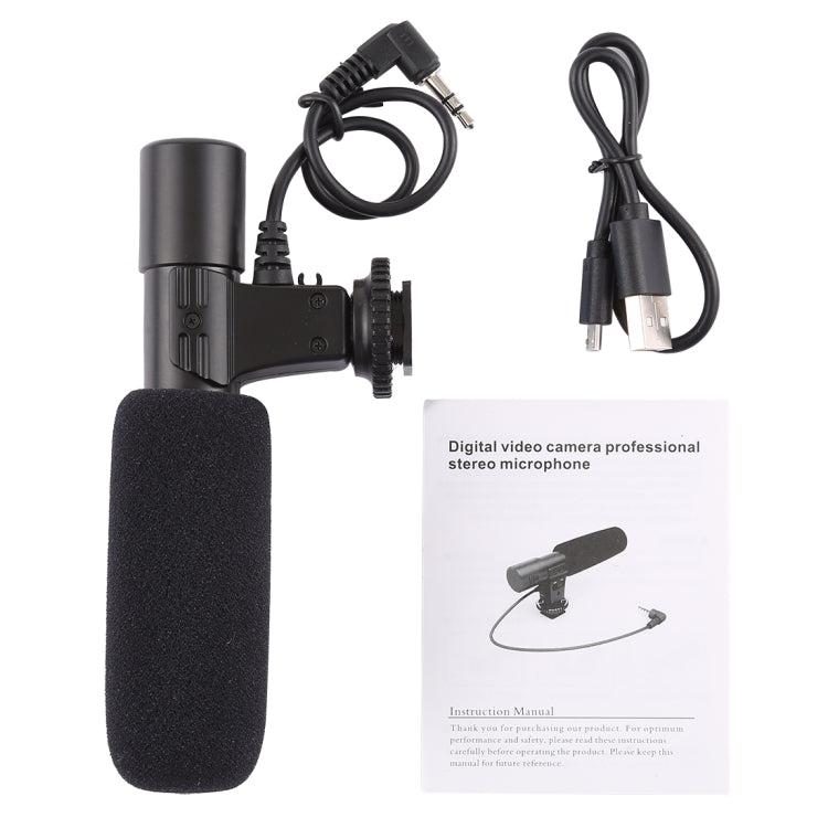 MIC-03 30-18000Hz Rate Sound Clear Stereo Microphone for DSLR / Video Camera / DV / Computer / Projector / Recorder, Cable Length: 28cm