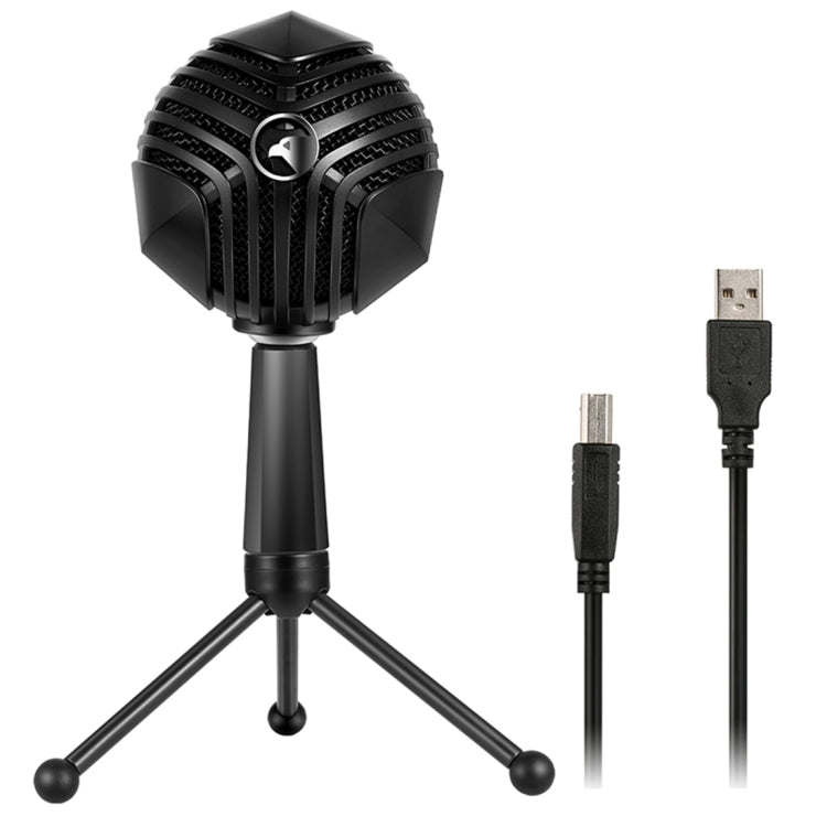 Yanmai GM-888 360 Degree Rotation Wired USB Microphone Mic with Tripod, Compatible with PC / Mac for Live Broadcast, Show, KTV, etc.(Black)
