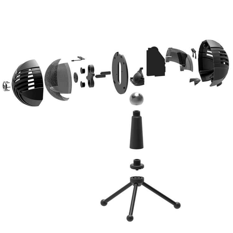 Yanmai GM-888 360 Degree Rotation Wired USB Microphone Mic with Tripod, Compatible with PC / Mac for Live Broadcast, Show, KTV, etc.(Black)
