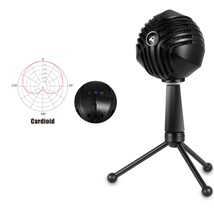 Yanmai GM-888 360 Degree Rotation Wired USB Microphone Mic with Tripod, Compatible with PC / Mac for Live Broadcast, Show, KTV, etc.(Black)