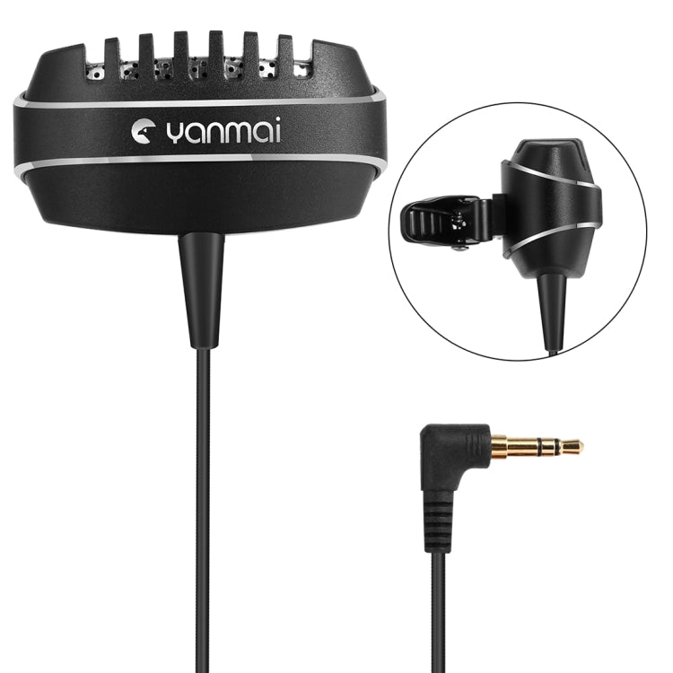 Yanmai R999 Recording Clip-on Lapel Mic Lavalier Omni-directional Dual Condenser Microphone, Compatible with PC/iPad/Android and other Smartphones, for Live Broadcast, Show, KTV, etc (Black)