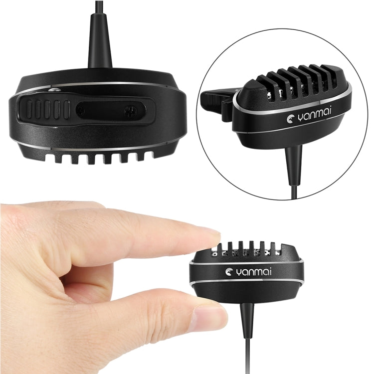 Yanmai R999 Recording Clip-on Lapel Mic Lavalier Omni-directional Dual Condenser Microphone, Compatible with PC/iPad/Android and other Smartphones, for Live Broadcast, Show, KTV, etc (Black)