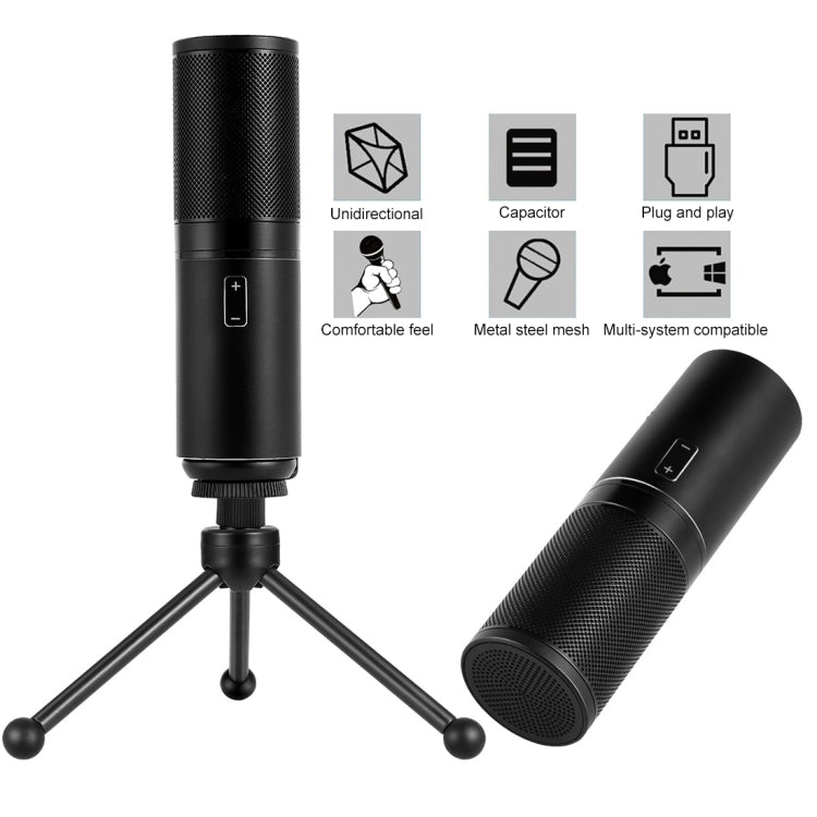Yanmai Q9 Professional Condenser Sound Recording Microphone with Tripod Holder & USB Cable , Cable Length: 1.8m