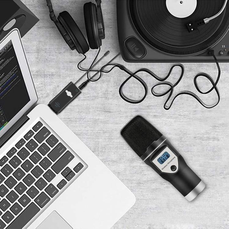 Yanmai UF 6 USB Wireless Condenser Microphone with Tripod Holder & Receiver (Black)