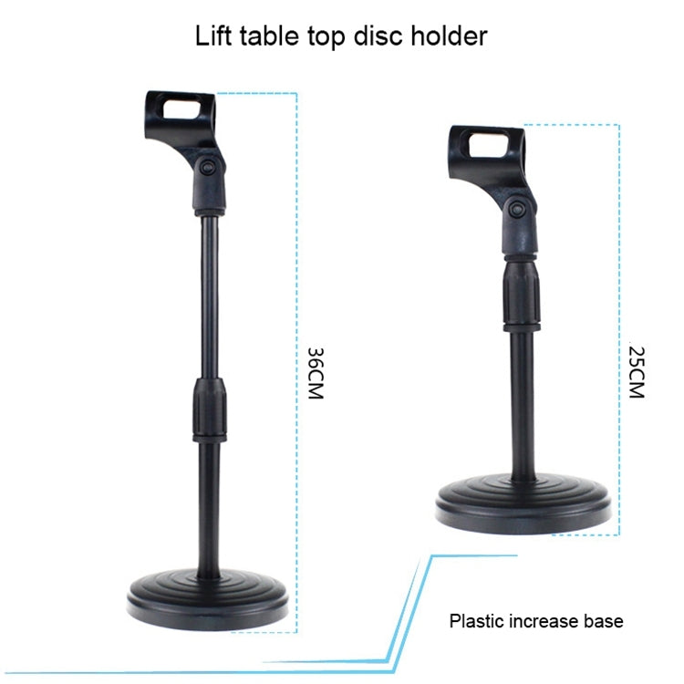 Z01 Desktop Extendable Round Base Microphone Stand Holder Mic Boom Clip, For Studio Recording, Live Broadcast, Live Show, KTV, etc.