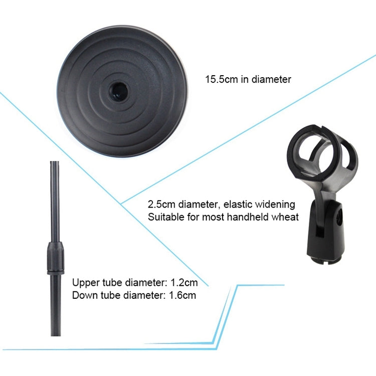 Z01 Desktop Extendable Round Base Microphone Stand Holder Mic Boom Clip, For Studio Recording, Live Broadcast, Live Show, KTV, etc.