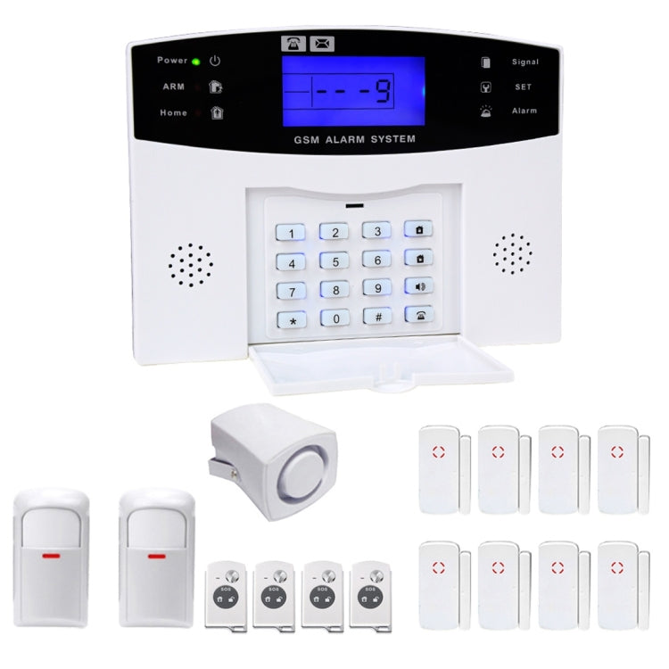 YA-500-GSM-24 16 in 1 Kit Wireless 315/433MHz GSM SMS Security Home House Burglar Alarm System with LCD Screen