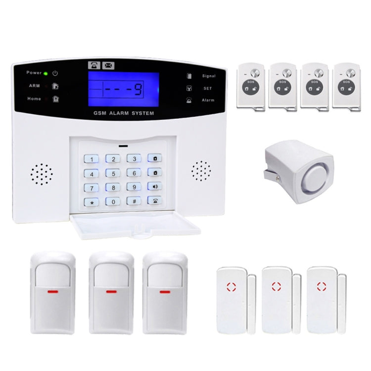 YA-500-GSM-25 12 in 1 Kit Wireless 433MHz GSM SMS Security Home House Burglar Alarm System with LCD Screen