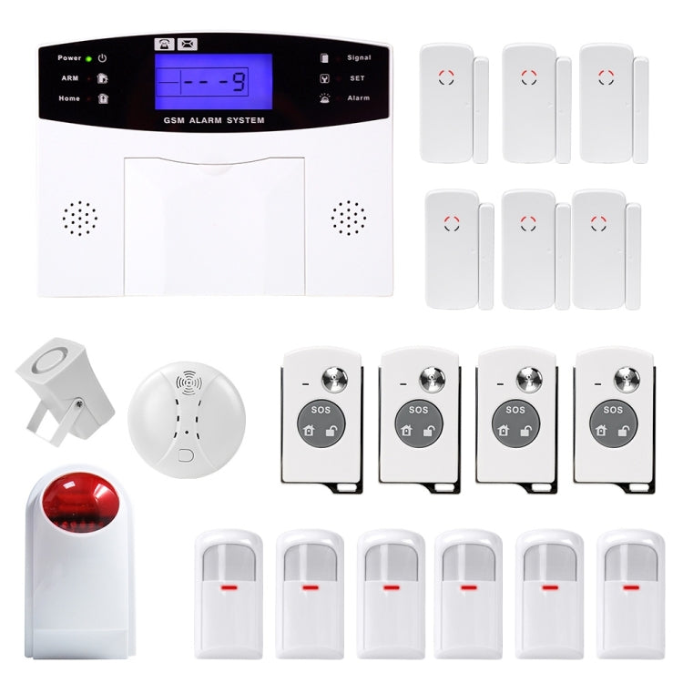 YA-500-GSM-33 20 in 1 Kit Wireless 315/433MHz GSM SMS Security Home House Burglar Alarm System with LCD Screen