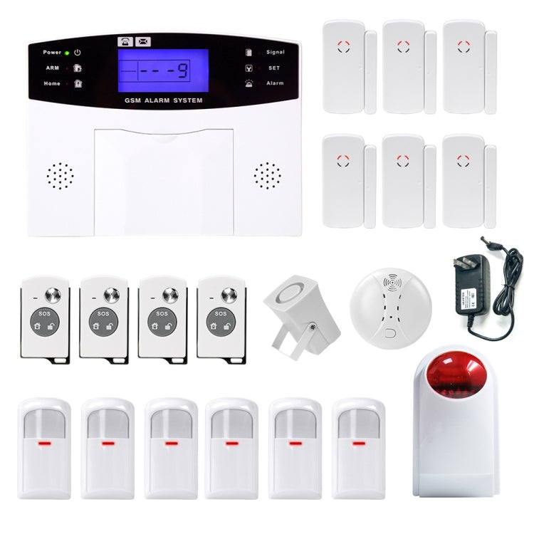YA-500-GSM-33 20 in 1 Kit Wireless 315/433MHz GSM SMS Security Home House Burglar Alarm System with LCD Screen