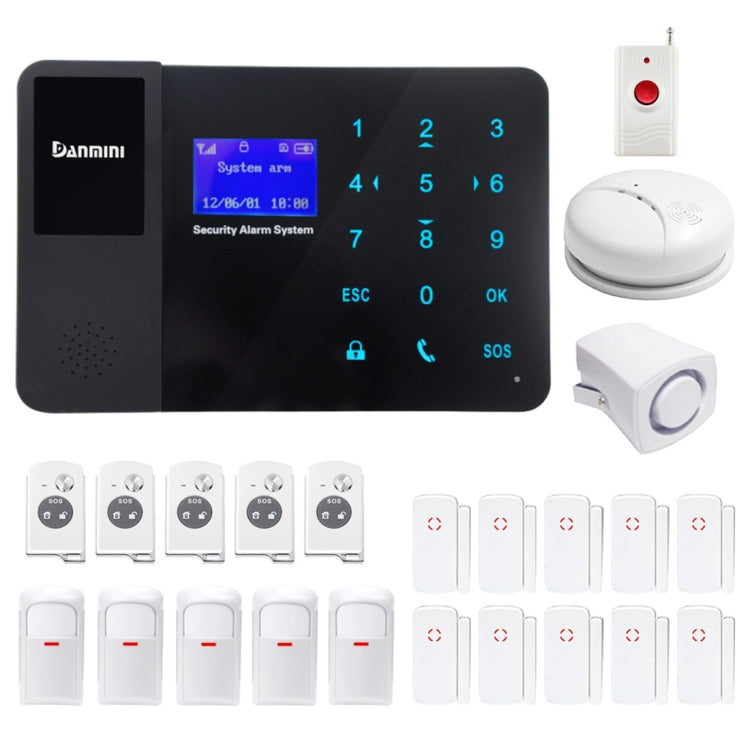 YA-800-GSM-23 24 in 1 Kit 315/433MHz Wireless GSM SMS Security Home House Burglar Alarm System with Touch LCD Screen
