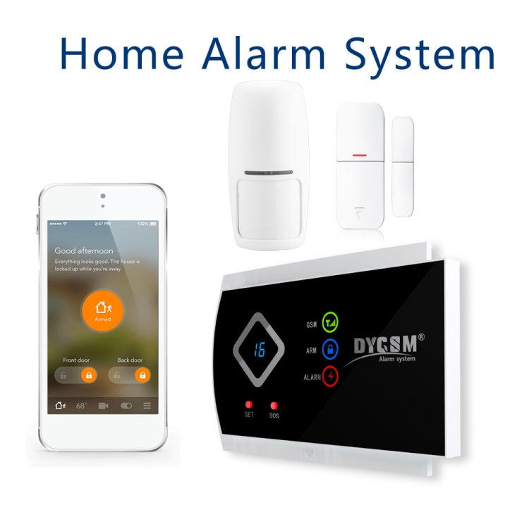 DY-G10A 6 in 1 Kit 433MHz Wireless GSM SMS Intelligent Anti-Burglar Alarm System, LED Display(Black)