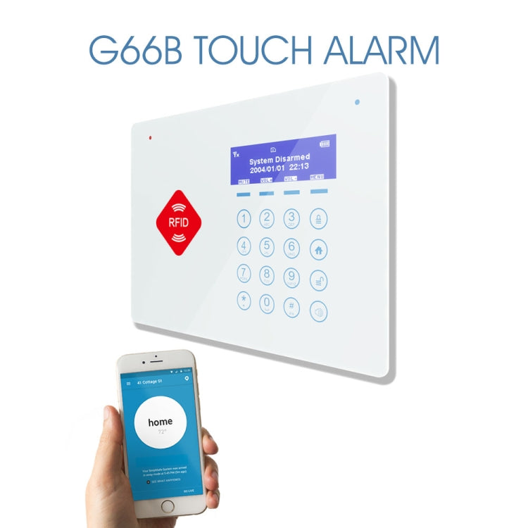 DY-G66B 8 in 1 Kit  433MHz Wireless GSM Intelligent Anti-Burglar Alarm System with RFID Function, LED Display((White)
