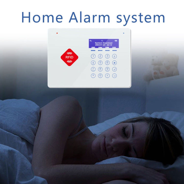 DY-G66B 8 in 1 Kit  433MHz Wireless GSM Intelligent Anti-Burglar Alarm System with RFID Function, LED Display((White)