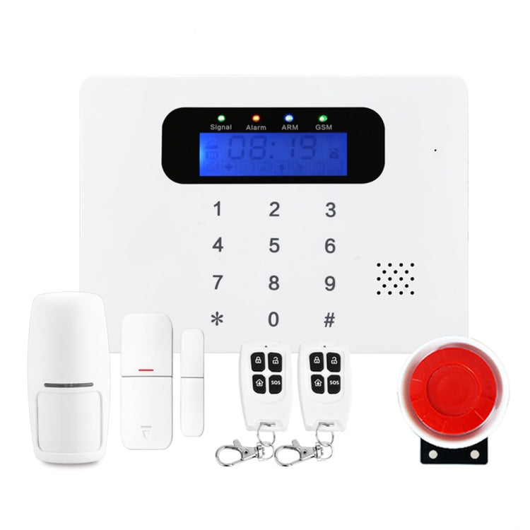 DY-GSM30C 6 in 1 Kit 315MHz / 433MHz Wireless GSM Intelligent Anti-Burglar Alarm System, LED Display(White)