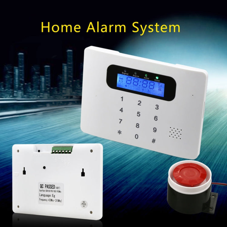 DY-GSM30C 6 in 1 Kit 315MHz / 433MHz Wireless GSM Intelligent Anti-Burglar Alarm System, LED Display(White)