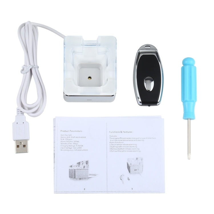 Anti-theft Alarm Stand Security System Burglar Alarm / Anti-theft Alarm Display Holder for Mobile Phones with Type-C / USB-C Port