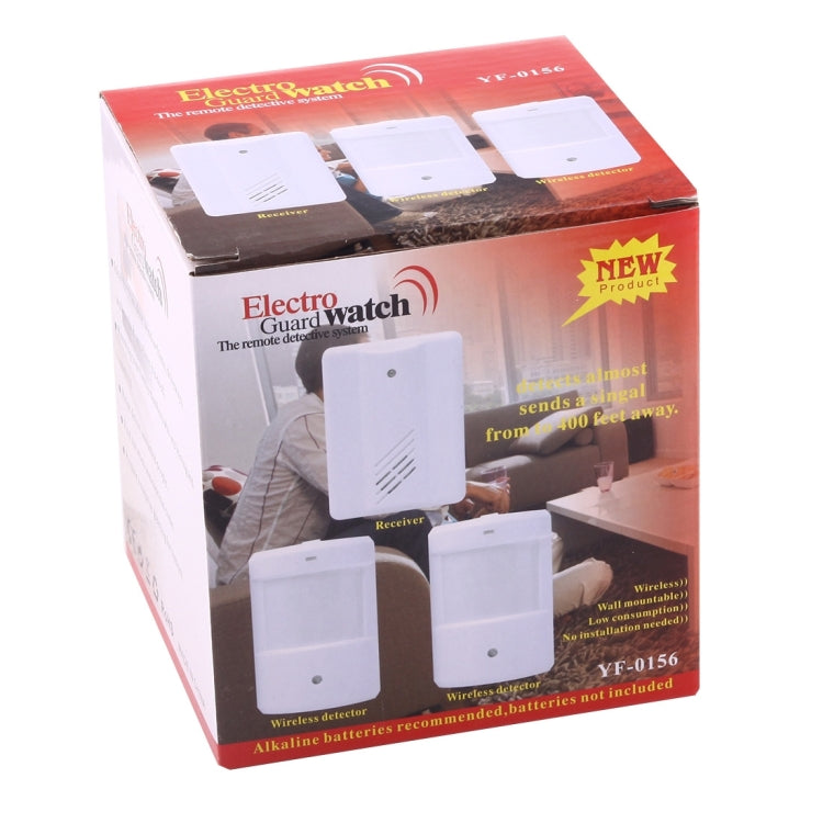 YF-0156 1 to 2 Good Safe Wireless Electro Guard Watch Remote Detective System Kit for Home Office, 1 x Receiver + 2 x  Detector