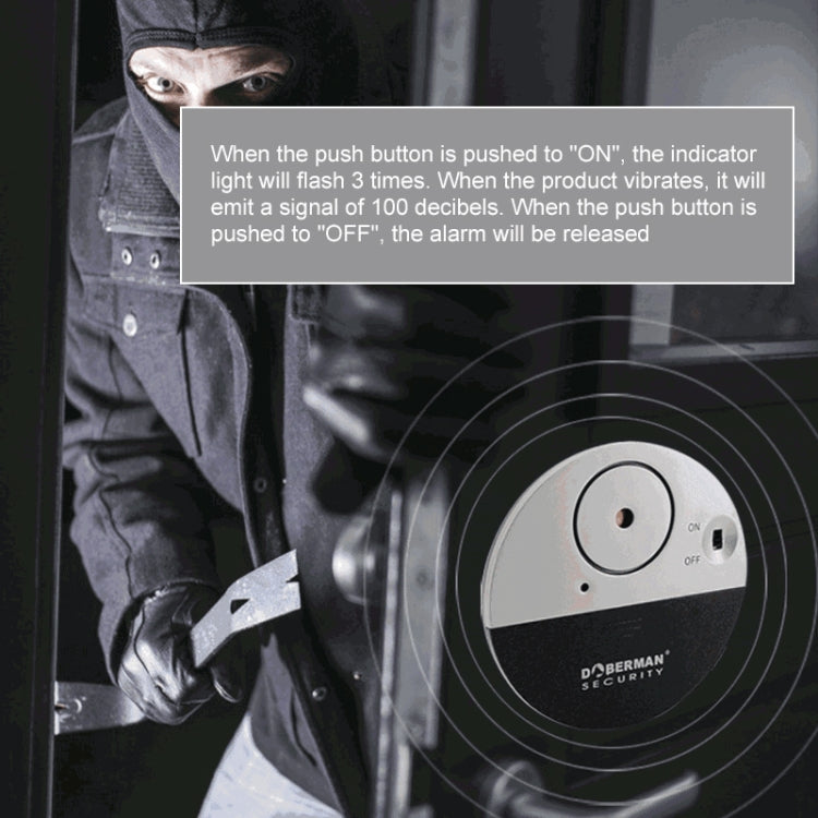 DOBERMAN SE-0106 Ultra-slim Round Door / Window Alert Detect Vibration Sensor Alarm for Home Alarms Security